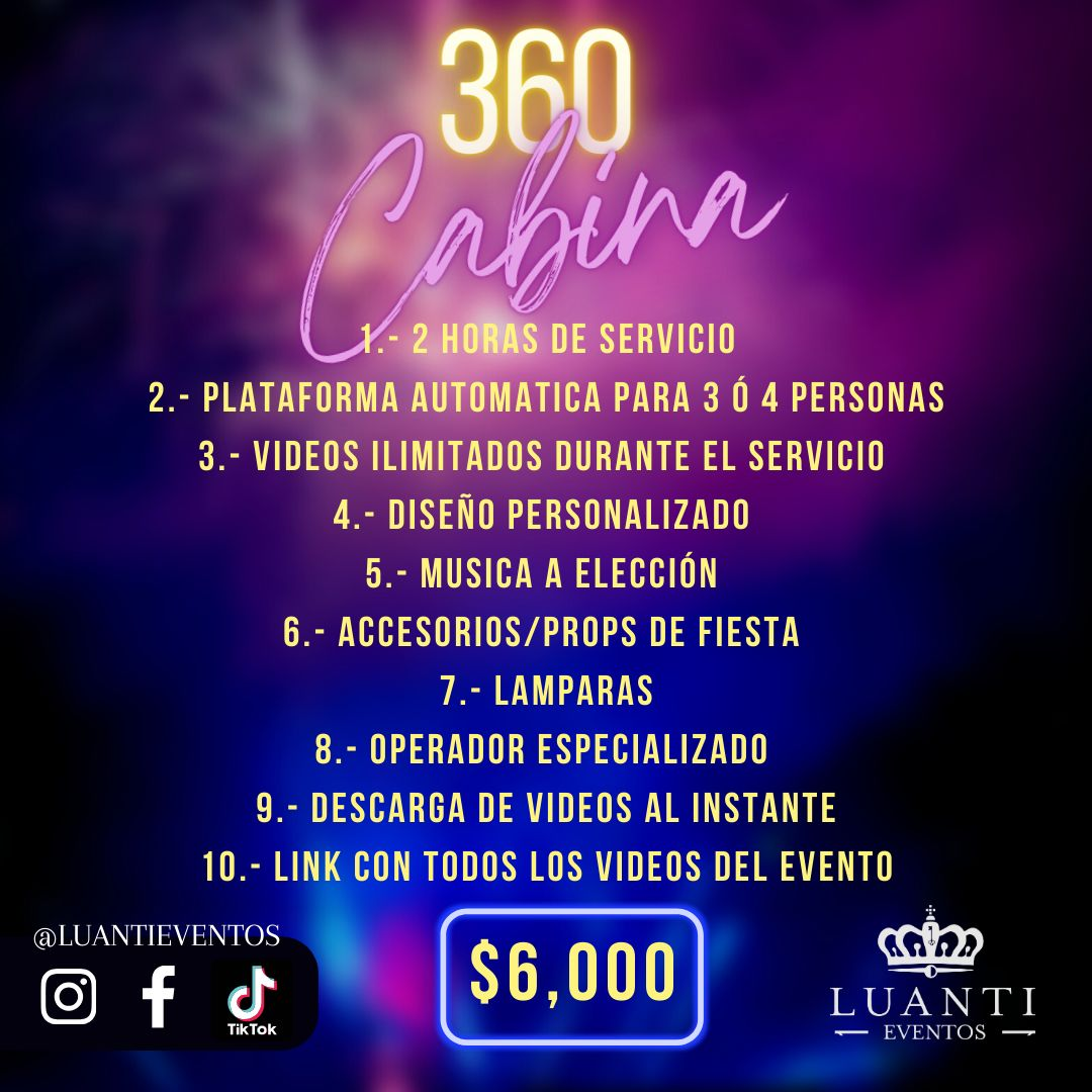Cabina 360 - $6,000 MXN
